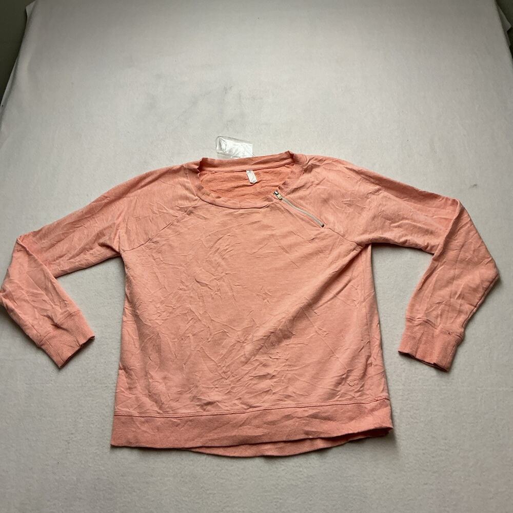 Gap Fit Women’s Size Small Pink Pullover Sweatshirt With Shoulder Zipper,4311